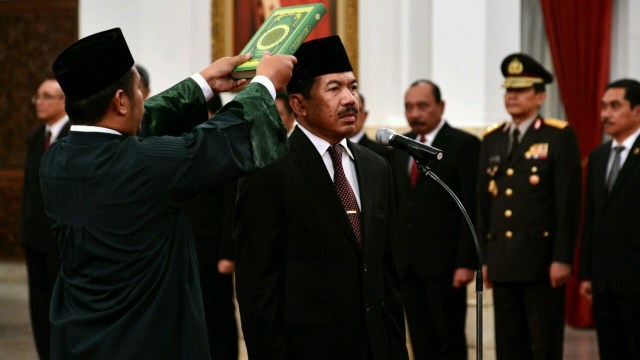 Jokowi lantik Djoko Setiadi jadi Kepala BSSN. (Foto: Dok.Biro Pers Setpres)