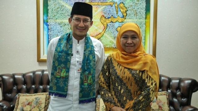 Sandiaga Uno dan Mensos Khofifah  (Foto: Diskominfotik DKI Jakarta)