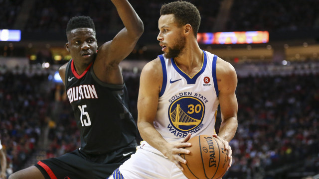 Steph Curry di laga kontra Rockets. (Foto: Troy Taormina-USA TODAY Sports)