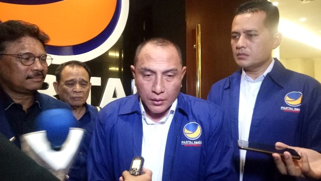Edy Rahmayadi dan Johny di DPP Nasdem. (Foto: Johanes/kumparan)