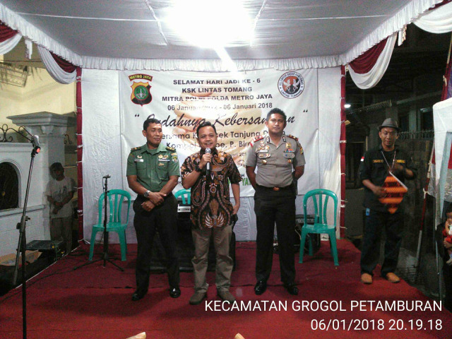 Camat Grogol Petamburan Hadiri Ultah KSK Lintas Tomang Ke-6