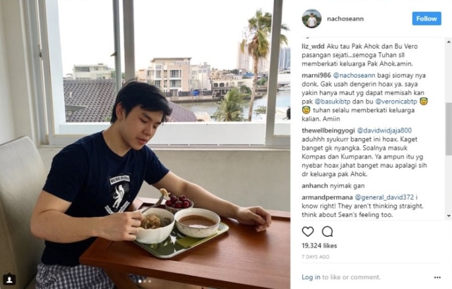 Berbagai Komentar atas Perceraian Ahok (Foto: Instagram @nachoseann)