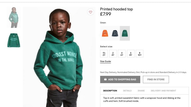 Iklan H&M yang dianggap rasis. (Foto: Twitter @CharlesMBlow)