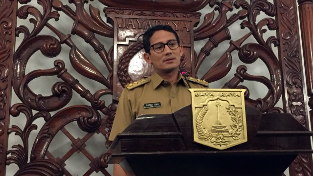 Sandiaga Uno di Balai Kota. (Foto: Moh Fajri/kumparan)