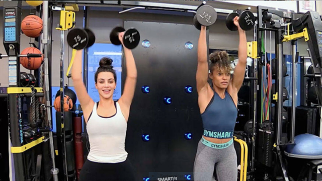 Kim and Melissa work out (Foto: Twitter @@girlcollectionx)