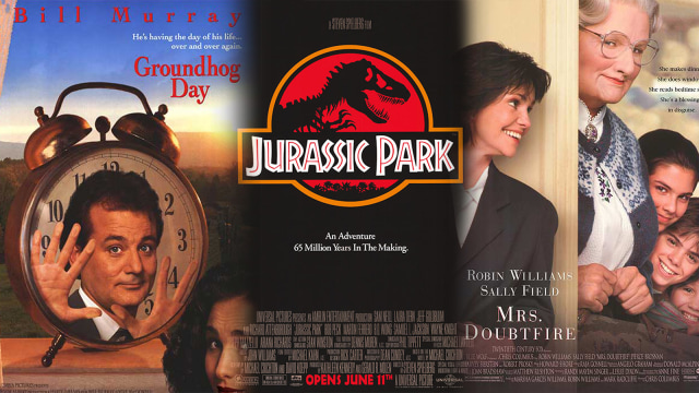 Groundhog Day, Jurassic Park, Mrs. Doubtfire (Foto: Dok. movieposter.com)