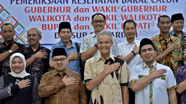 Pemeriksaan kesehatan bakal cagub-cawagub Jateng (Foto: Antara/R.Rekotomo)