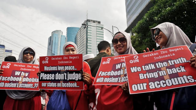 Demo FPI atas kezaliman Facebook (Foto: Nugroho Sejati/kumparan)