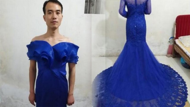 Pria di China jadi model jualannya sendiri. (Foto: dok. Aliexpress)