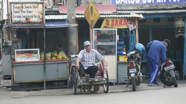 Becak di Jakarta (Foto: Helmi Afandi/kumparan)