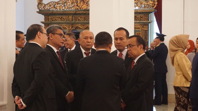 Suasana seusai pelantikan di Istana Negara (Foto: Yudhistira Amran Saleh/kumparan)