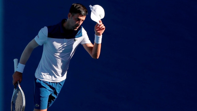 Djokovic di babak pertama Australia Terbuka 2018. (Foto: Reuters/Issei Kato)