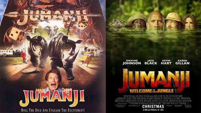 Jumanji dan Jumanji: Welcome to the Jungle. (Foto: Instagram/@mikeyw426 dan dok. IMDb)