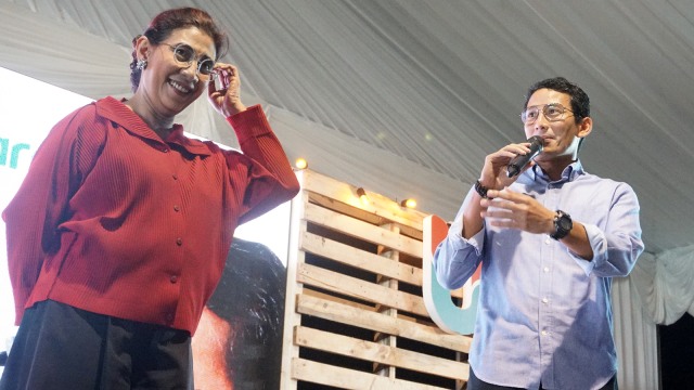 Susi Pudjiastuti dan Sandiaga Uno (Foto: Helmi Afandi Abdullah/kumparan)