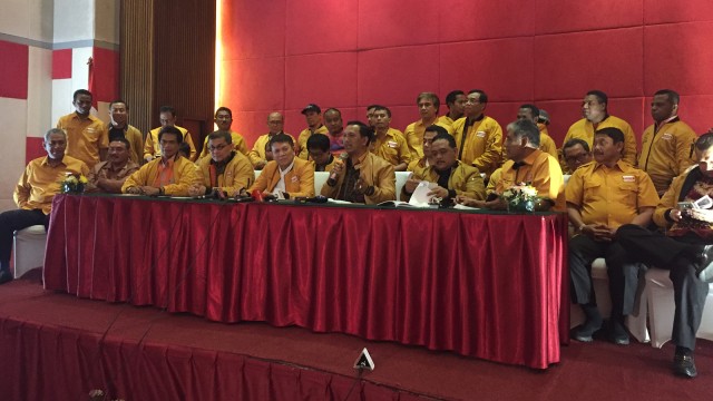 Konferensi Pers Hanura Kubu Oso. (Foto:  Rafyq Alkandy/kumparan)