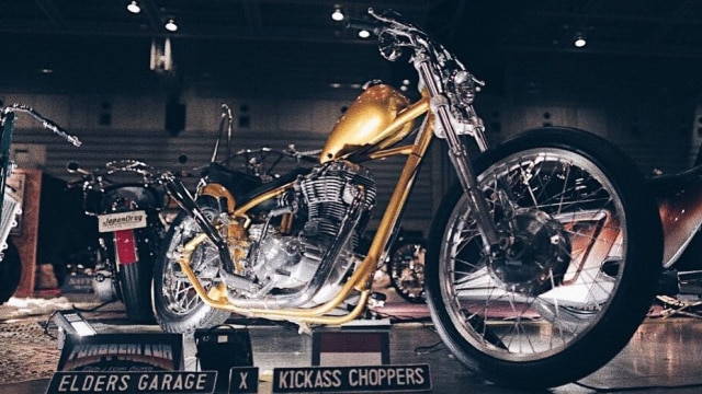 Motor Chopper Jokowi Berlapis Emas. (Foto: Instagram/@elders_garage)