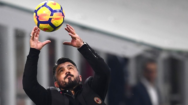 Pelatih AC Milan, Gennaro Gattuso. (Foto: MARCO BERTORELLO / AFP)