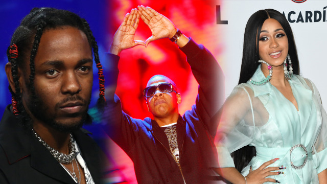 Kendrick Lamar, Jay Z, dan Cardi B (Foto: AFP/ TOMMASO BODDI/Krzysztof Mystkowski/ ANGELA WEISS)