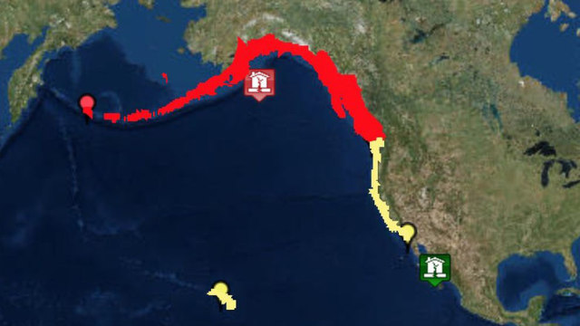 Cakupan peringatan tsunami di Alaska (Foto: U.S. Tsunami Warning System)
