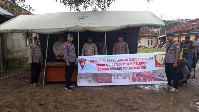 Posko bencana alam gempa banten di Pandeglang (Foto: Dok. Polda Banten)