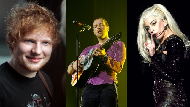 Ed Sheeran, Coldplay, Lady Gaga (Foto: Wikimedia Commons)