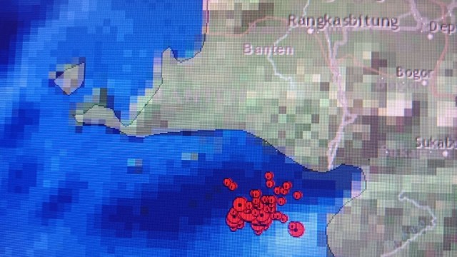 Sebaran aktivitas gempa susulan selatan Banten (Foto: Dok. BMKG)