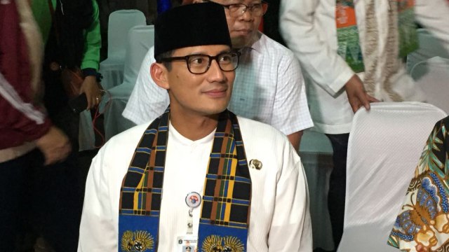 Sandiaga Uno di Taman Mataram. (Foto: Moh. Fajri/kumparan)