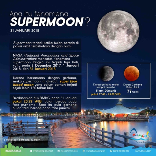 Lokasi pengamatan gerhana bulan total (Foto: dok. Taman Impian Jaya Ancol)