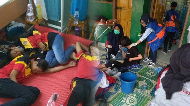 Korban keracunan di SMPN 145 Menteng. (Foto: dok. Polsek Setiabudi)