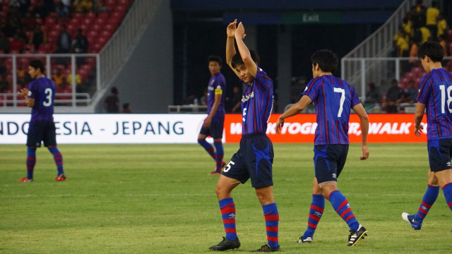 Selebrasi dari Takefusa Kubo pada gol kedua. (Foto: Iqbal Firdaus/kumparan)