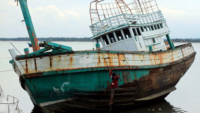 Bangkai Kapal Etnis Rohingya Foto: Antara/Rahmad