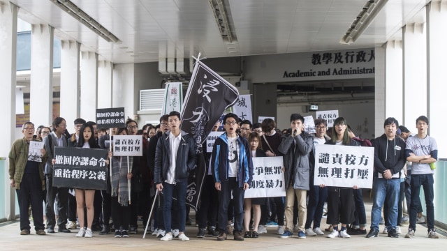 Aksi Protes Mahasiswa di Hongkong (Foto: AFP/Philip Fong)