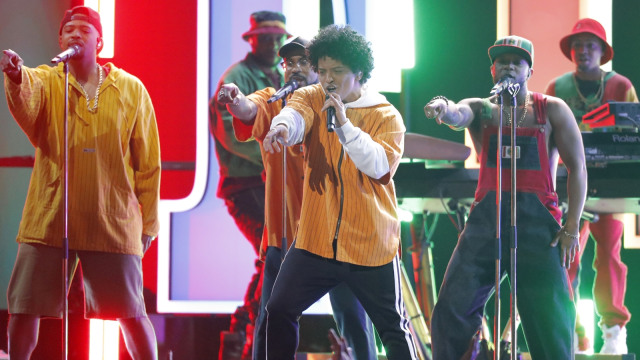 Bruno Mars di Grammy Awards 2018. (Foto: Reuters/Lucas Jackson)