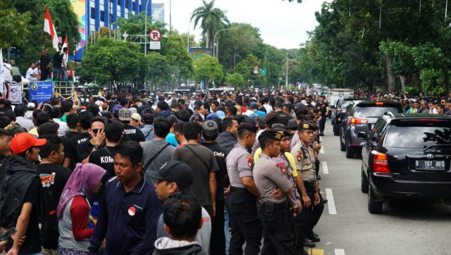 Unjuk Rasa Pengemudi Taksi Online (Foto: Jamal Ramadhan/kumparan)