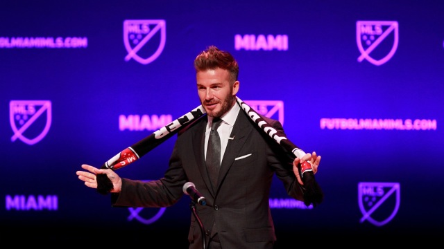 David Beckham dalam peluncuran tim Inter Miami. Foto: Reuters/Andrew Innerarity