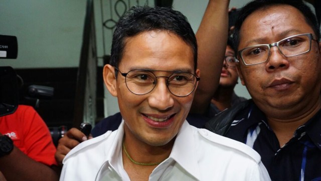 Sandiaga Uno di Polda Metro Jaya (Foto: Jamal Ramadhan/kumparan)