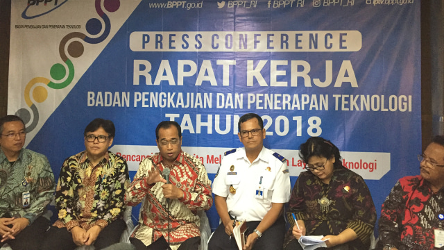 Menhub Budi Karya di Konpers Raker BPPT  (Foto: Ema Fitriyani/kumparan)