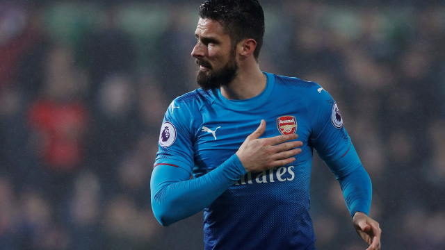 Giroud di laga Arsenal vs Swansea. (Foto: Reuters/Andrew Couldridge )