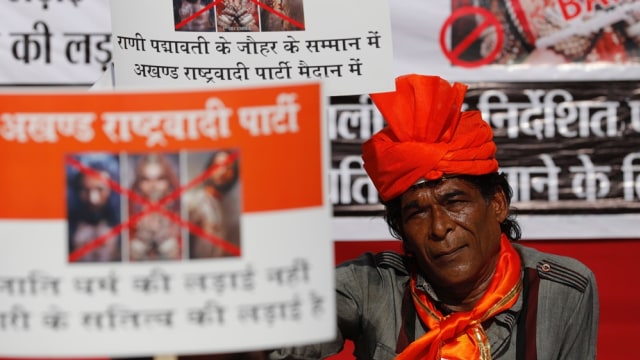 Protes film Padmaavati di India (Foto: REUTERS/Danish Siddiqui)
