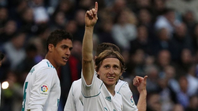 Luka Modric melakukan selebrasi. (Foto: Reuters/Sergio Perez)