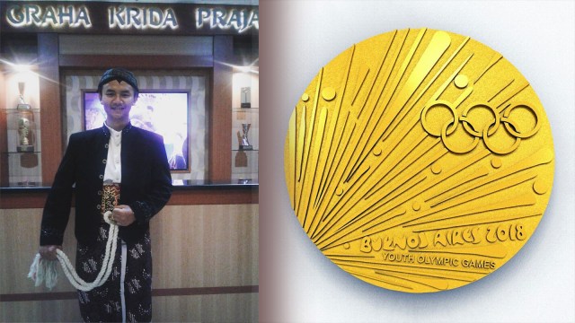 Muhamad Farid Husen dan desain medalinya (Foto: Instagram: @faridhusen_)