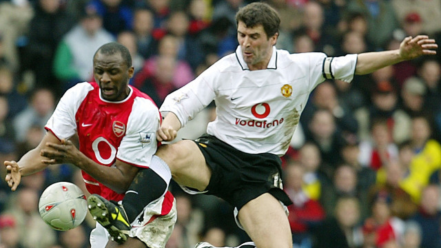 Vieira vs Keane dahulu kala. (Foto: Odd Andersen/AFP)