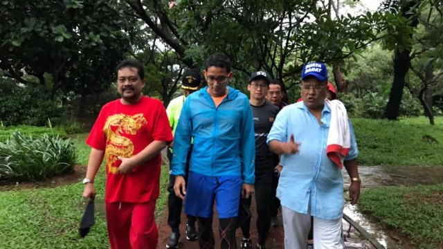 Sandi dan Hotman di Jogging Park dan Kopi Johny (Foto: Moh Fajri/kumparan)
