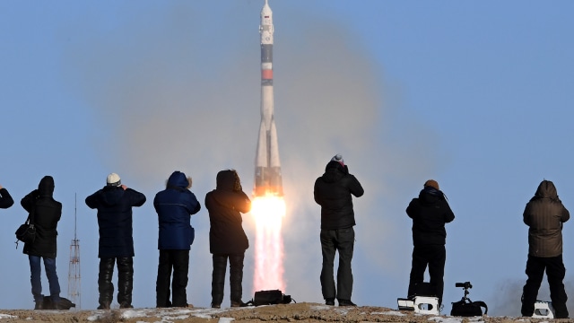 Pesawat ruang angkasa Rusia Soyuz MS-07 (Foto: Kirill KUDRYAVTSEV / AFP)