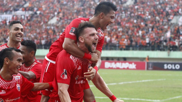 Selebrasi Marko Simic Striker Persija Jakarta (Foto: Dok. Media Persija)