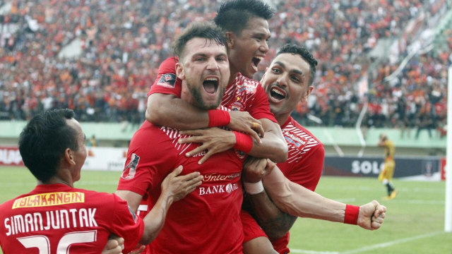 Selebrasi Marko Simic Striker Persija Jakarta (Foto: Dok. Media Persija)