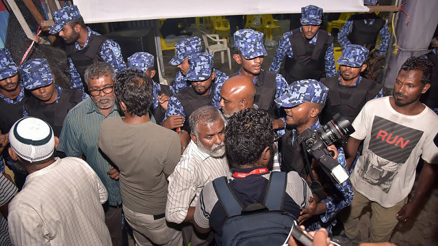 Unjuk Rasa di Maldives (Foto: AFP PHOTO)