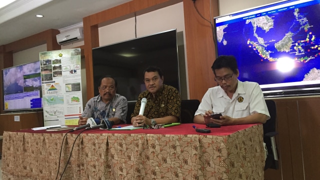 Jumpa pers PVMBG terkait longsor Bogor. (Foto: Iqbal Tawakal Lazuardi Siregar/kumparan)
