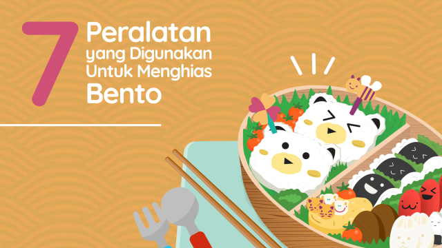 7 peralatan untuk menghias bento. (Foto: Muhammad Faisal Nu'man/ kumparan)