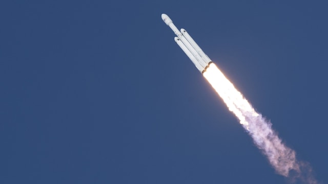 Peluncuran Falcon Heavy (Foto: AFP/Jim Watson)